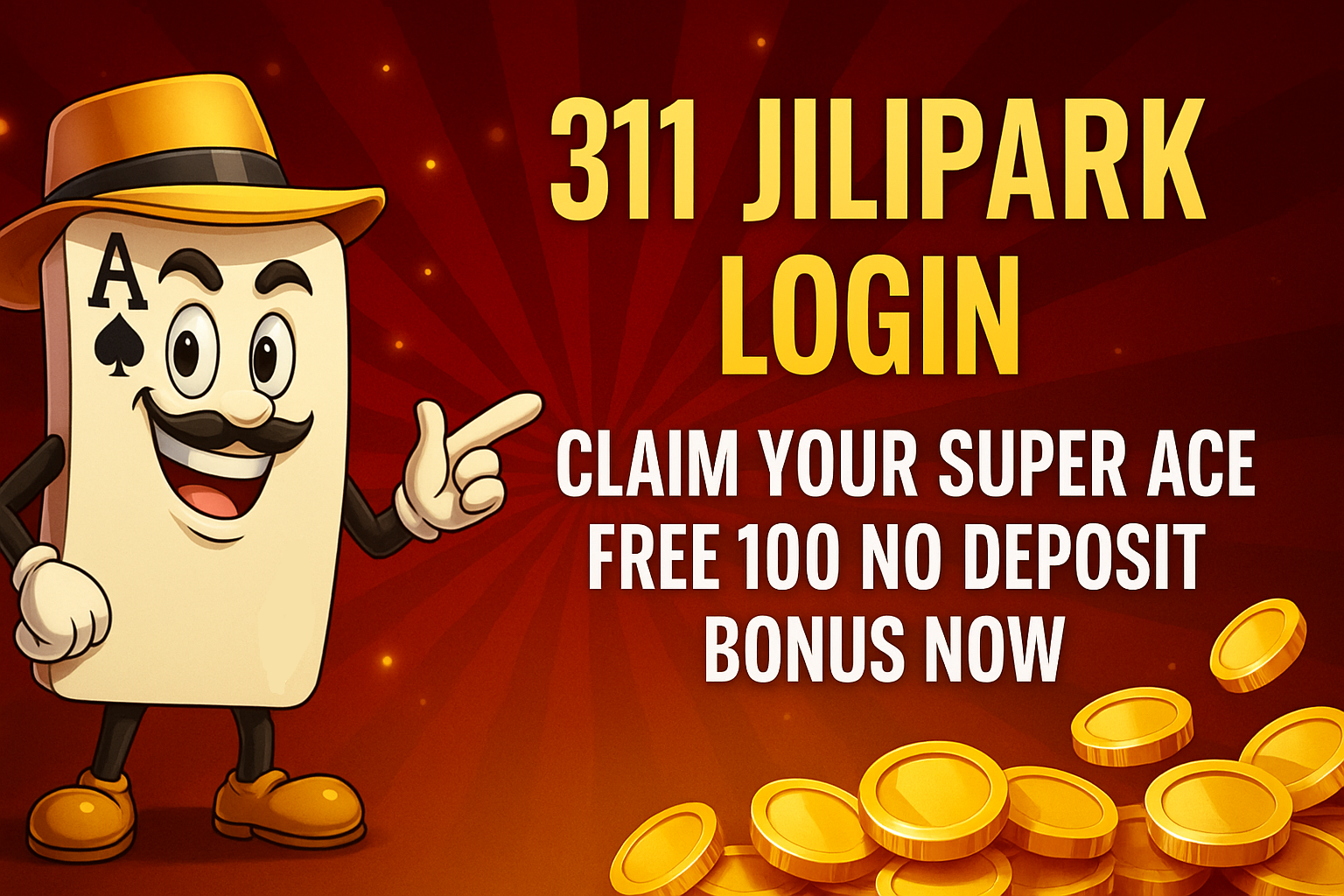 311 Jilipark Login | Claim Your Super Ace Free 100 No Deposit Bonus Now